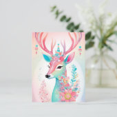 Feestelijke hertenkerst feestdagenkaart (Staand voorkant)