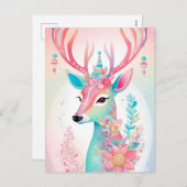 Feestelijke hertenkerst feestdagenkaart (Voorkant / Achterkant)