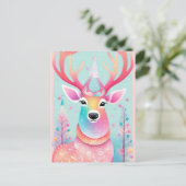 Feestelijke hertenkerst feestdagenkaart (Staand voorkant)