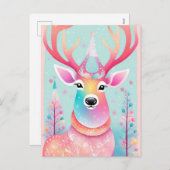 Feestelijke hertenkerst feestdagenkaart (Voorkant / Achterkant)