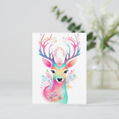 Feestelijke hertenkerst feestdagenkaart (Staand voorkant)