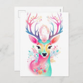 Feestelijke hertenkerst feestdagenkaart (Voorkant / Achterkant)