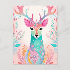 Feestelijke hertenkerst feestdagenkaart