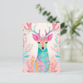 Feestelijke hertenkerst feestdagenkaart (Staand voorkant)