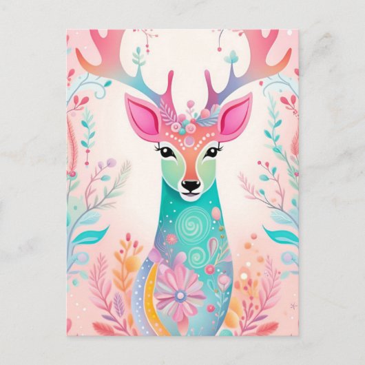 Feestelijke hertenkerst feestdagenkaart (Voorkant)