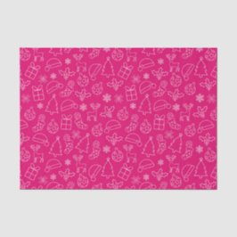 Feestelijke hete roze en witte winter Kerstmis pat Tissuepapier