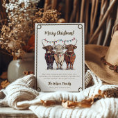 Feestelijke Highland Koeien Rustieke Westerne Kers Feestdagenkaart