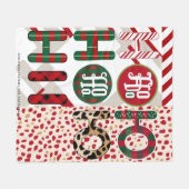 Feestelijke "HO HO" Christmas Fleece & Sherpa Blan (Voorkant (Horizontaal))