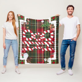 Feestelijke "HO HO" Christmas Fleece & Sherpa Blan