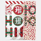 Feestelijke "HO HO" Christmas Fleece & Sherpa Blan (Voorkant)