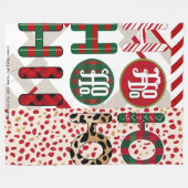 Feestelijke "HO HO" Christmas Fleece & Sherpa Blan (Voorkant (Horizontaal))