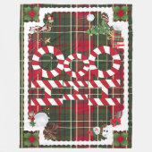 Feestelijke "HO HO" Christmas Fleece & Sherpa Blan (Voorkant)