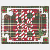 Feestelijke "HO HO" Christmas Fleece & Sherpa Blan (Voorkant (Horizontaal))