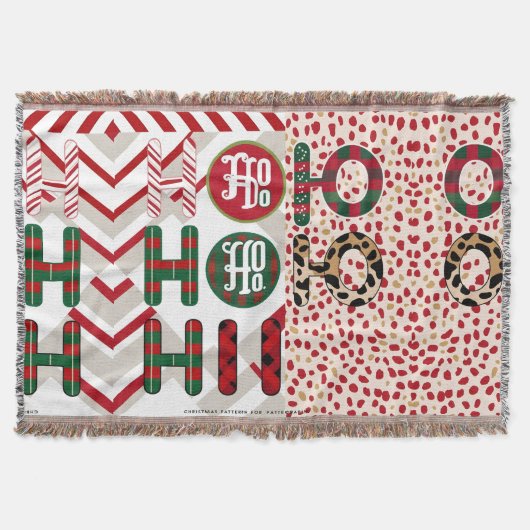 Feestelijke "HO HO" Christmas Fleece & Sherpa Blan Deken (Voorkant)