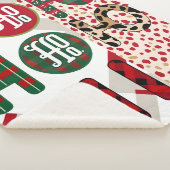 Feestelijke "HO HO" Christmas Fleece & Sherpa Blan Sherpa Deken (3/4)