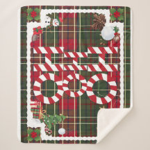 Feestelijke "HO HO" Christmas Fleece & Sherpa Blan