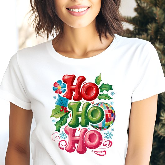Feestelijke Ho Ho Disco Kerstmis Tri-Blend Shirt