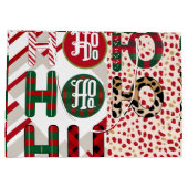 Feestelijke "HO HO" Kerstinpakpapier met Groot Cadeauzakje (Achterkant)