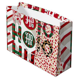 Feestelijke "HO HO" Kerstinpakpapier met Groot Cadeauzakje