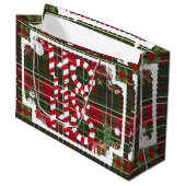 Feestelijke "HO HO" Kerstinpakpapier met Groot Cadeauzakje (Voorkant Gekanteld)