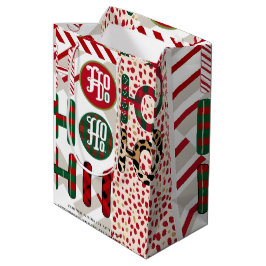 Feestelijke "HO HO" Kerstinpakpapier met Medium Cadeauzakje