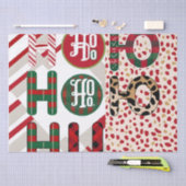 Feestelijke "HO HO" Kerstinpakpapier met Tissuepapier (Craft)