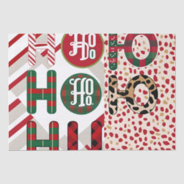 Feestelijke "HO HO" Kerstinpakpapier met Tissuepapier