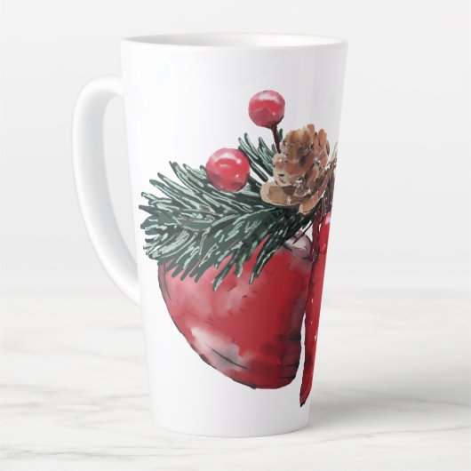 Feestelijke Holiday Bells Latte Mok (Linkerhoek)