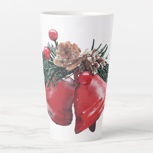 Feestelijke Holiday Bells Latte Mok (Voorkant)