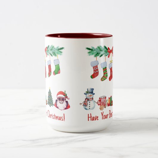 Feestelijke Holiday Design 15 oz Mok (Center)
