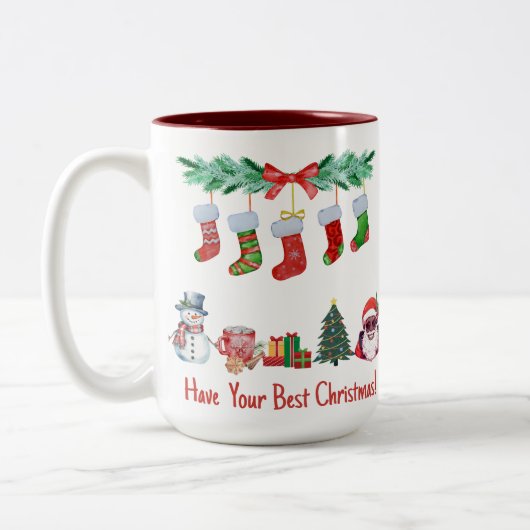 Feestelijke Holiday Design 15 oz Mok (Links)