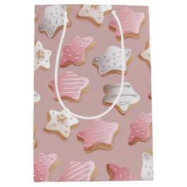 Feestelijke Holiday Latte met Cookies Wrapping Pap Medium Cadeauzakje
