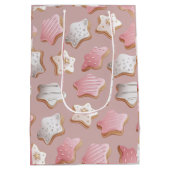 Feestelijke Holiday Latte met Cookies Wrapping Pap Medium Cadeauzakje (Achterkant)