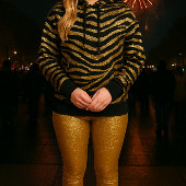 Feestelijke Holiday Party Leggings/Gold Glitter Leggings