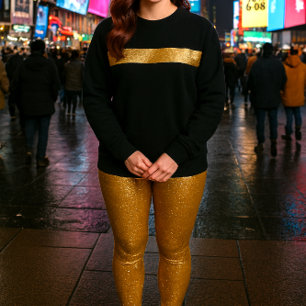 Feestelijke Holiday Party Leggings/Gold Glitter Leggings
