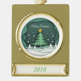 Feestelijke Holiday Tree Design Verguld Banner Ornament