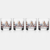 Feestelijke Holiday Tree Glasses Set van 4 Whisky Glas (Achterkant)