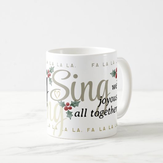 Feestelijke Holly and Hearts FA LA Kerstmis Mok (Voorkant rechts)