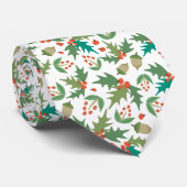 Feestelijke Holly & Berries kerstgroen Stropdas (Opgerold)