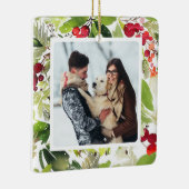 Feestelijke Holly Berry en Evergreen Waterverf Keramisch Ornament (Rechts)