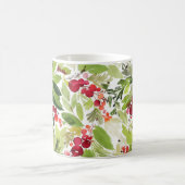 Feestelijke Holly Berry en Evergreen Waterverf Koffiemok (Center)
