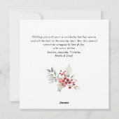 Feestelijke Holly Berry Kerstkrans Boho Feestdagenkaart (Achterkant)