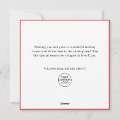 Feestelijke Holly Berry Kerstkrans Corporate Feestdagenkaart (Achterkant)