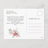 Feestelijke Holly Berry Kerstkrans Feestdagenkaart (Achterkant)