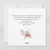 Feestelijke Holly Berry Kerstkrans Modern Feestdagenkaart (Achterkant)