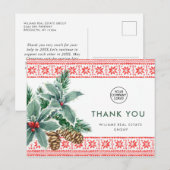 Feestelijke Holly Berry Kerstvakantie dank u Briefkaart (Voorkant / Achterkant)