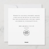 Feestelijke Holly Berry Pine Wreath Corporate Feestdagenkaart (Achterkant)