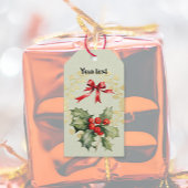 Feestelijke Holly Bird cadeau Labels Cadeaulabel