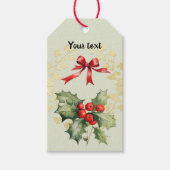 Feestelijke Holly Bird cadeau Labels Cadeaulabel (Voorkant)