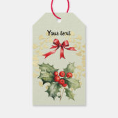 Feestelijke Holly Bird cadeau Labels Cadeaulabel (Achterkant)